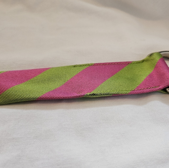 J. Crew Silk Pink Green Belt - Picture 3 of 7